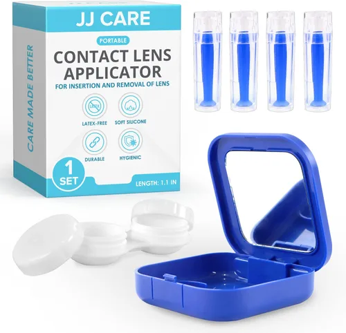Vista 9 de JJ CARE Aplicador de lentes de contacto – Paquete de 4 herramientas de succión para lentes de contacto duras, émbolo de contacto ocular de goma
