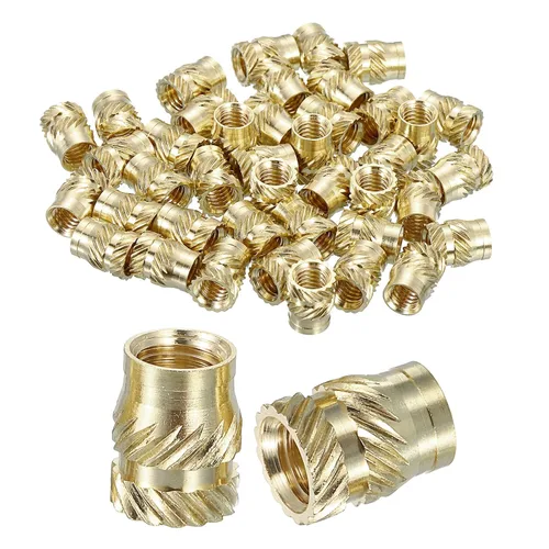 Vista 59 de uxcell Tuercas de inserción moleteadas, 100 piezas M1 x 1.5mm L x 2mm DE 3D Impresión de latón Tuercas de inserción roscadas hembras Insertos
