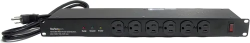 Vista 9 de StarTech Tira de alimentación horizontal de 8 salidas de 1U para montaje en rack para gabinetes de servidor de red - Protección contra