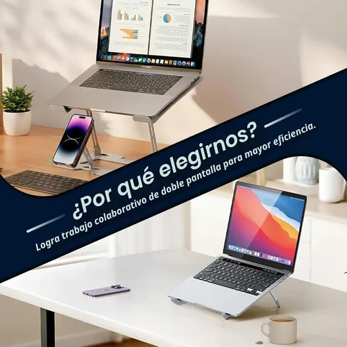 Vista 6 de Soporte ergonómico para portátil de acero de aleación