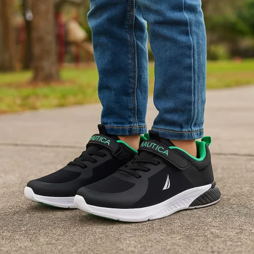 Vista 7 de Nautica Tenis deportivos para niños y jóvenes, con diseño elástico de una sola correa, tallas para niños pequeños y grandes, rendimiento