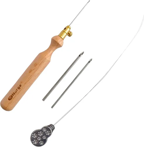 Vista 7 de Nurge Kit de agujas perforadoras de alta calidad, tubos de metal de 0.16 a 0.18 pulgadas y mango de madera para principiantes adultos, herramientas