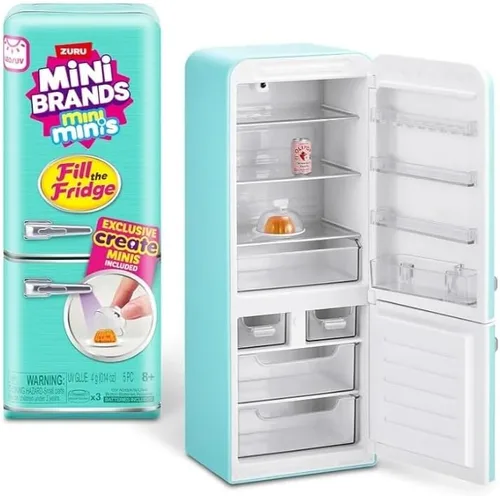 Vista 2 de ZURU Mini Minis Refrigerador + 3 Cápsulas, Set para Llenar el Refrigerador, Mini Brands