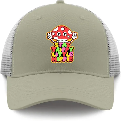 Vista 9 de devor Hats Stay Trippy Little Hippie Baseball Cap for Women Graphic Denim Hats Adjustable