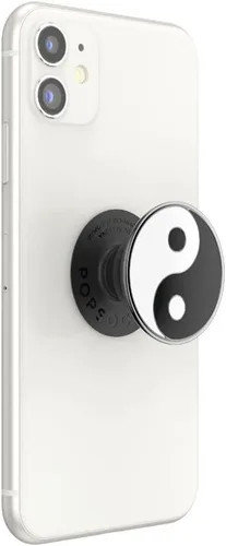 Vista 2 de Agarre para teléfono PopSockets con soporte expansible, agarre adhesivo, esmaltado - Yin Yang
