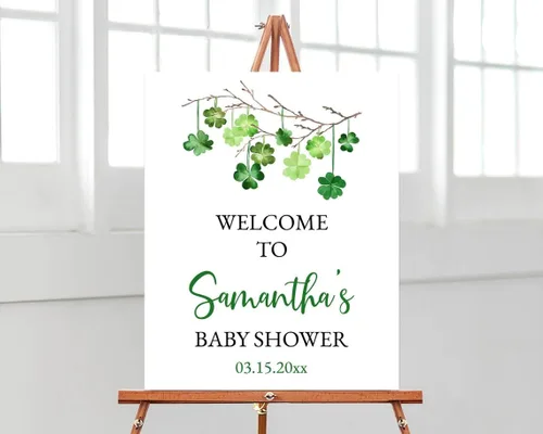 Vista 32 de Letrero de bienvenida con texto en inglés "Oh Boy Safari Animals Baby Show", cartel de bienvenida para baby shower, cartel de bienvenida para baby