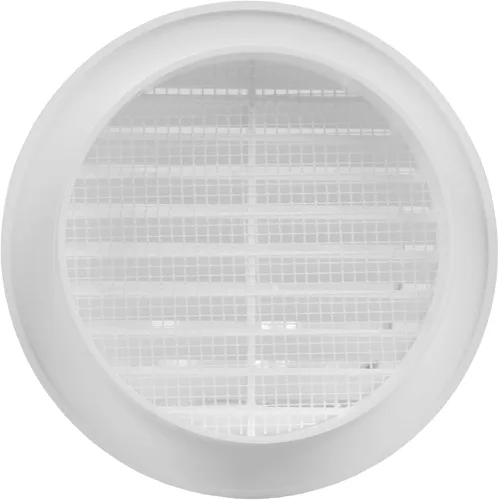 Vista 2 de Paquete de 5 rejillas de ventilación redondas de plástico blanco de 4 pulgadas - Rejilla de ventilación de aire - Cubierta de rejilla - Malla