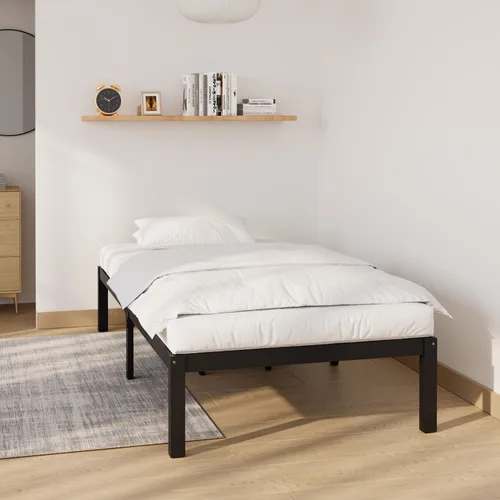 Vista 4 de Base de cama de bambú de tamaño individual con plataforma de madera, estructura sólida y estable con listones antideslizantes, cama alta,