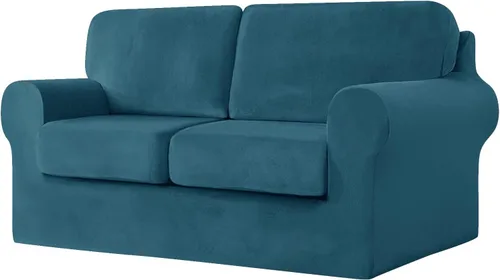 Vista 7 de Funda de sofá con fundas de cojín de asiento separadas y fundas de respaldo, fundas elásticas para sofá, fundas protectoras de terciopelo