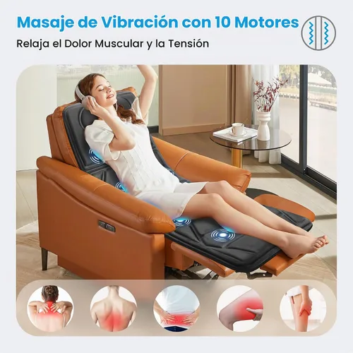 Vista 3 de CooCoCo - Alfombrilla de masaje de cuerpo completo con calor, 4 zonas seleccionables para cama o sofá