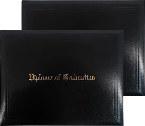 Vista 14 de GraduationMall Cubierta impresa para diploma para certificado 8.5 x 11 pulgadas, color negro, paquete de 1