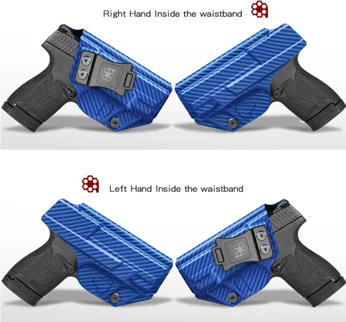 Vista 2 de Amberide IWB Funda Kydex para Smith & Wesson M&P Shield Plus/Shield M2.0 / Shield M1.0 3.1 pulgadas, transporte oculto, opciones MOS y no MOS