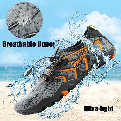 Vista 2 de Zapatos de agua para mujeres y hombres, de secado rápido, descalzo, para playa, natación, deportes, senderismo, buceo, surf, 1-carbon Black