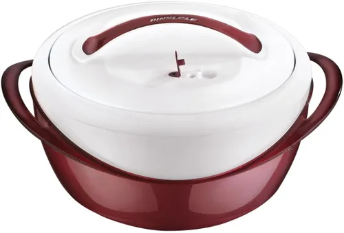 Vista 9 de Pinnacle Cacerola Grande Aislada con Tapa de 3.6 cuartos. Elegante Olla Caliente Calentador/Enfriador de Alimentos - Tazón Térmico para Servir