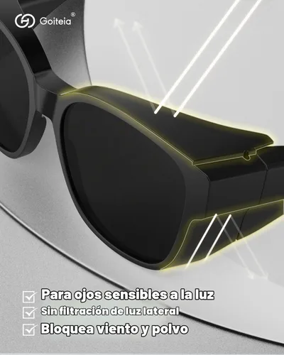Vista 3 de Goiteia Cataract Sunglasses, Light Sensitivity, CAT4 Dark Fit Over Glasses XXL (5.906 x 2.283 in) súper oscuro - 5% de cobertura extra Vlt