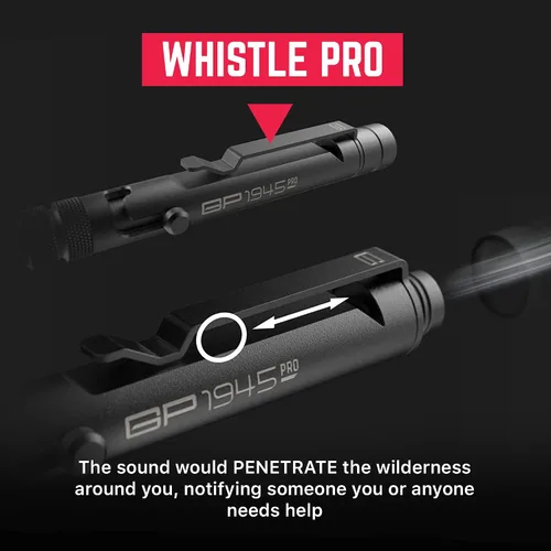 Vista 4 de GPCA - GP 1945 Bolt Action Pen PRO, multiherramienta EDC con silbato de rescate y rompecristales, equipo de supervivencia para camping y viaje