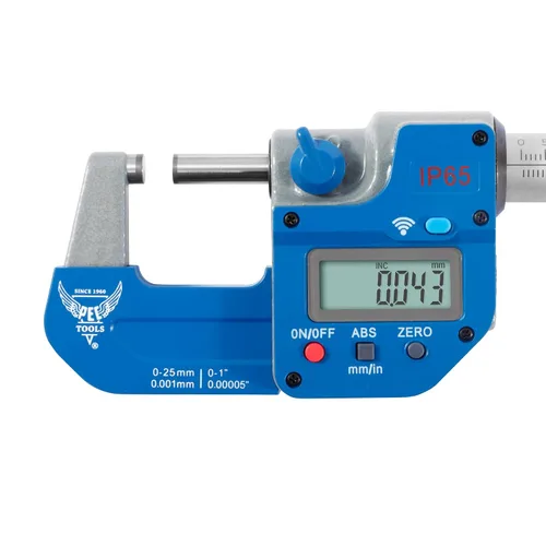 Vista 4 de PEC Tools Micrómetro digital absoluto Bluetooth 0-1"/25mm, IP65 a prueba de aceite y salpicaduras, herramienta de medición Bluetooth de alta