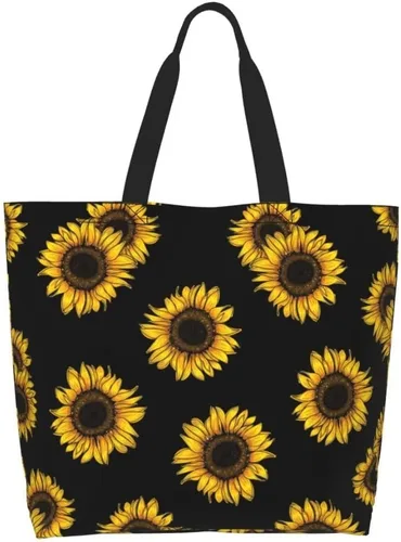 Vista 9 de Bolsa de compras reutilizable para mujer, bolsa de lona para compras casual, bolsa de hombro para viajes, playa y compras, regalos de Navidad