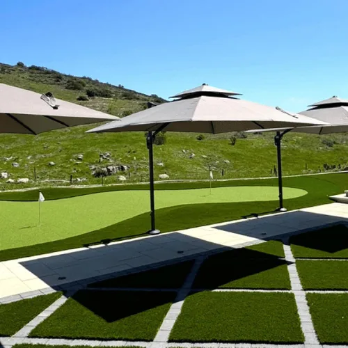 Vista 69 de PURPLE LEAF Sombrilla de Patio Voladiza de 10' x 13' para Exteriores con Base de 330 libras, Sombrilla Rectangular Grande Resistente al Viento