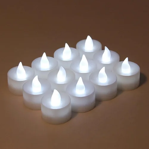 Vista 9 de LumaBase Velas de té a pilas, color morado, juego de 12 Púrpura