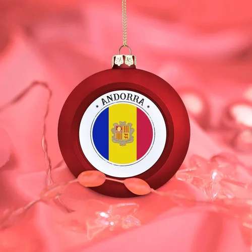 Vista 7 de Adorno de bola de Navidad de Andorra, bandera de Andorra, bandera de las naciones, adornos colgantes, recuerdo, regalo para árbol de Navidad