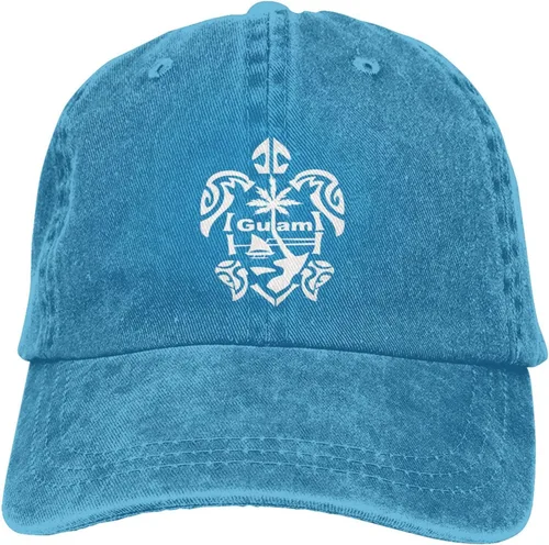 Vista 10 de Guam - Gorra de béisbol de algodón lavado con diseño de tortuga, color negro, unisex, ajustable Rojo