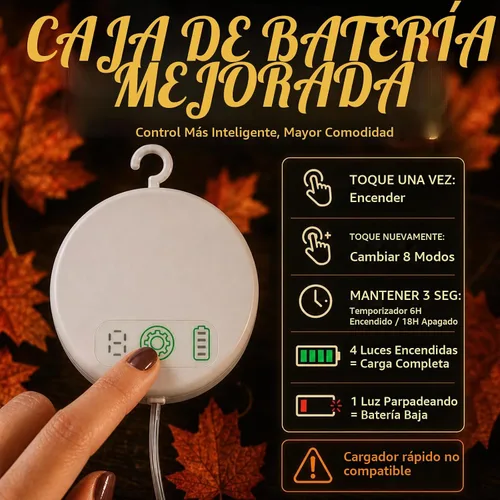 Vista 6 de LOLStar Acorn Maple Leaves Pumpkin Thanksgiving Lights, 3 Pack Rechargeable