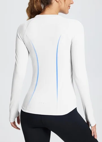 Vista 2 de BALEAF Women's Long Sleeve Workout Tops Compression Running Shirts Fitted Athletic Warm Thumbholes Quick Dry Stretch Yoga