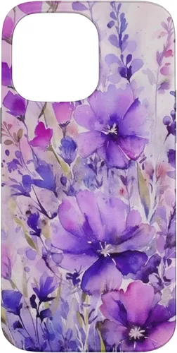 Vista 21 de Purple Lavender Flower Watercolor for Women & Girls Case for iPhone 17