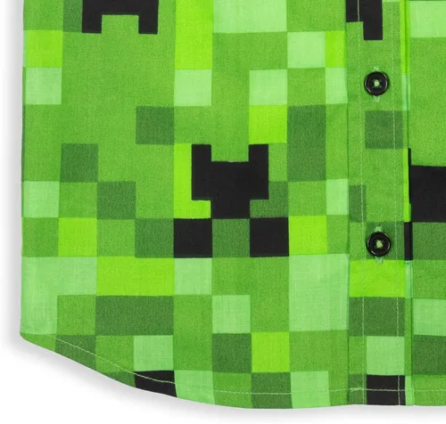 Vista 7 de Minecraft Creeper - Camisa de vestir de manga corta con botones