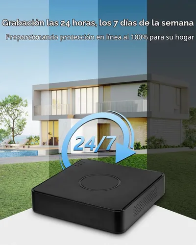 Vista 5 de Sistema de cámara de seguridad con cable de 1080P, DVR de vigilancia CCTV AIWIXEN 8CH con disco duro de 1 TB, 4 x cámaras de seguridad con cable