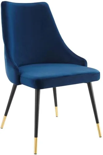 Vista 9 de Modway Adorn Silla auxiliar de comedor de terciopelo copetudo, color negro, 25 pulgadas de profundidad x 22 pulgadas de ancho x 34 pulgadas de alto