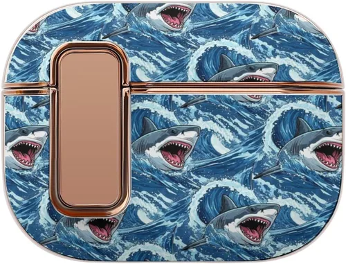 Vista 11 de Funda para auriculares compatible con Airpods Pro 2, estampado de leopardo de guepardo, plástico, con bloqueo, protección a prueba de golpes