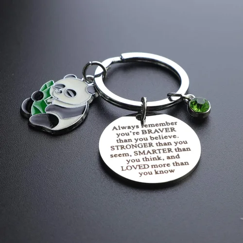 Vista 6 de TongXin Lindo llavero de oso panda para amantes de los pandas, regalo divertido de animales para mujeres y niñas, llavero de panda