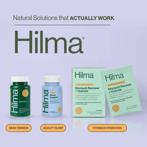 Vista 7 de Hilma Alivio natural del dolor de cabeza por tensión, suplementos con magnesio, boswellia y matricaria, 50 cápsulas veganas