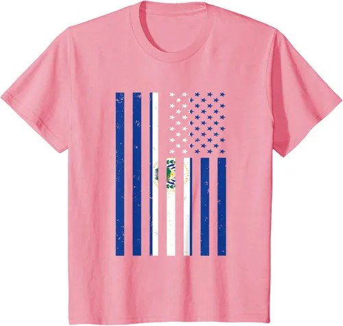 Vista 45 de El Salvador Shirt - El Salvador USA America Flag Men Women T-Shirt