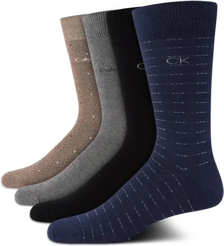 Vista 19 de Calvin Klein Calcetines de vestir para hombre - Calcetines de mezcla de algodón: patrones y sólidos (paquete de 4)