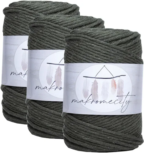 Vista 22 de Makromecity, Cordón de macramé de un solo hilo de 3 mm x 100 yardas (300 pies) de 3 mm de cordón de algodón azul bebé para arte y manualidades