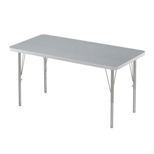 Vista 68 de Correll - Mesa rectangular de actividades para el aula de 30 x 60 pulgadas, altura ajustable (19-29 pulgadas), parte superior de granito gris, borde