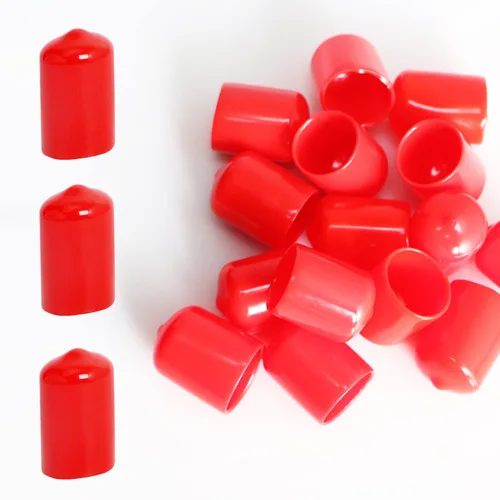 Vista 7 de Protectores de rosca de tornillo, cubierta de goma redonda de 3/4 de pulgada (0.748 in) de PVC flexible de tubería protectora de tubería protectora