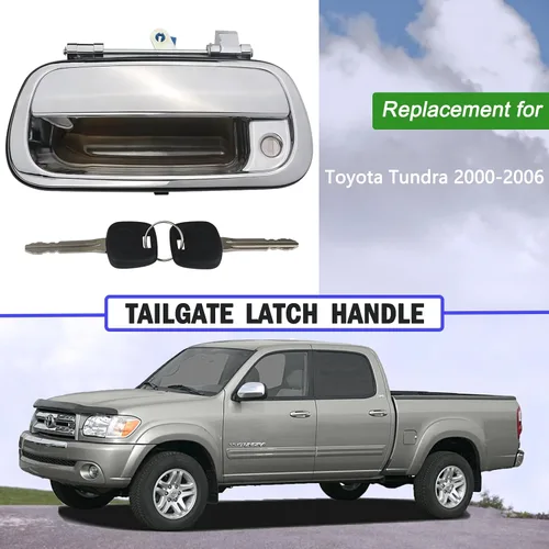 Vista 2 de Osompar Manija Exterior de Portón Trasero con Cilindro de Cerradura con Llave Compatible con Toyota Tundra 2000-2006 Reemplaza 69090-0C010