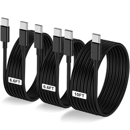 Vista 19 de LOFPYE Paquete de 3 cables USB C a USB C de 1 pie y 60 W, cable de carga rápida tipo C para iPhone Air 17 16e 16 15 Pro Plus Pro Max, para Galaxy