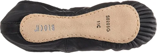 Vista 4 de Bloch Girls Dance Niñas Dansoft Zapatilla de ballet de cuero con suela completa/Zapato de baile Negro