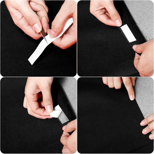 Vista 7 de Shappy Alfombra negra para fiesta, 1.94 oz/m², para baile de graduación, con cinta adhesiva, alfombra de pasillo para eventos, graduados, bodas