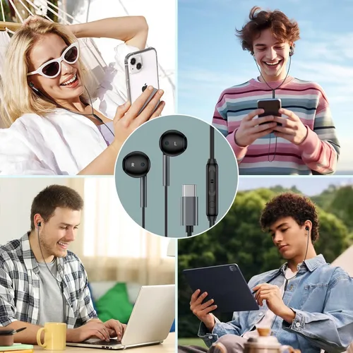 Vista 6 de Auriculares USB C Samsung con cable para Samsung Galaxy S26 S25 Edge S24 Negro puro