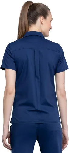 Vista 2 de Cherokee Mujer Scrubs Top Workwear Revolution Hidden Snap Front Collar WW669