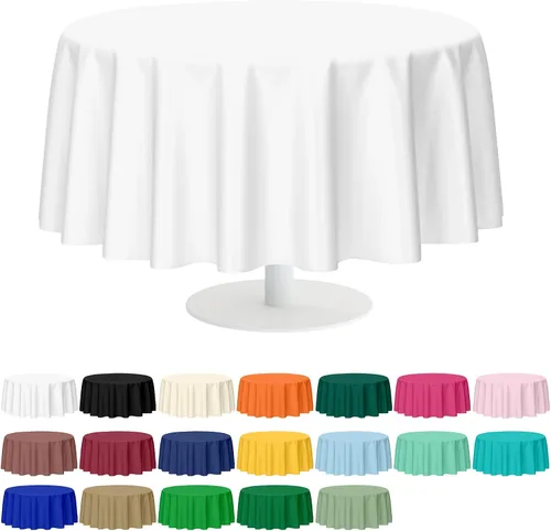 Vista 21 de Mulbozy 2 piezas de mantel de plástico negro para mesa rectangular, 54 × 108 pulgadas, fundas desechables de mesa para fiestas negras
