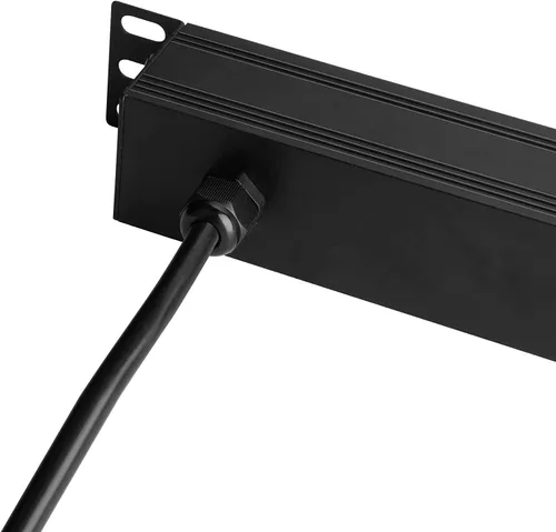 Vista 2 de BTU Regleta protectora contra sobretensiones para montaje en bastidor, 8 salidas en ángulo recto de gran espacio, regleta de alimentación montable