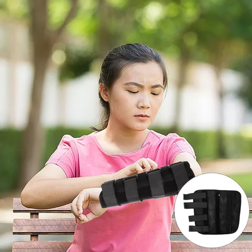 Vista 5 de KICHOUSE Breathable Elbow Brace Splint for Cubital Tunnel Support, Adjustable Arm Immobilizer for Injury, Elbow Protector for Men and Women, Medium