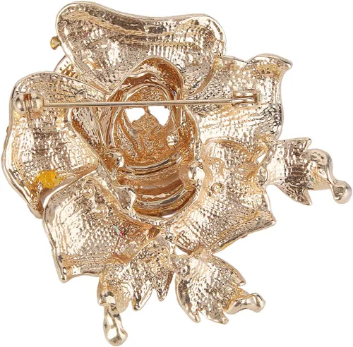 Vista 2 de EVER FAITH Broche de flores de cristal austriaco para mujer